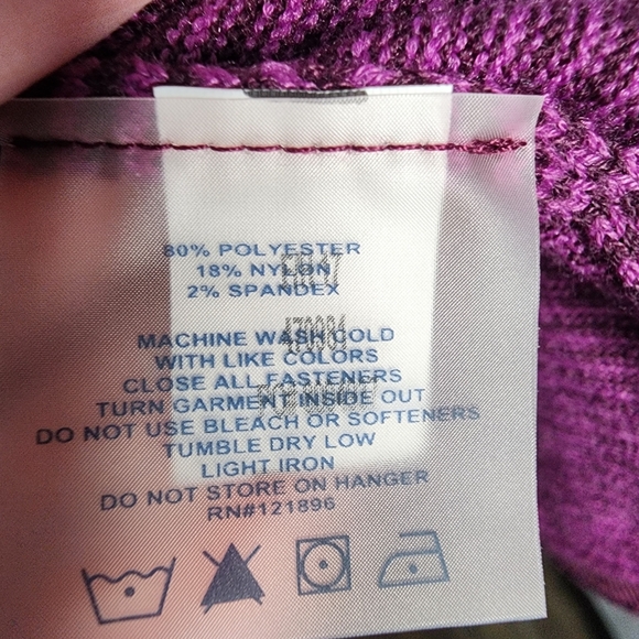 Title Nine Synergy Sweater Purple Striped Mock Neck Size XL - Picture 7 of 9